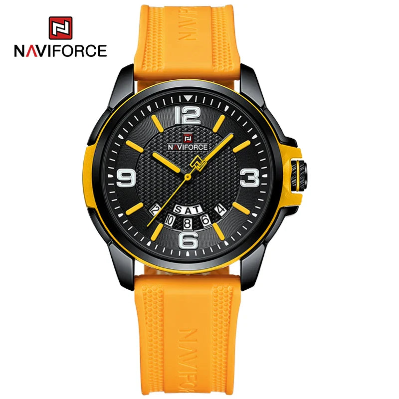 NAVIFORCE Creativo cinturino in TPU orologio da polso maschile moda sportiva 3ATM quarzo impermeabile giorno e data display orologi da uomo Reloj Hombre