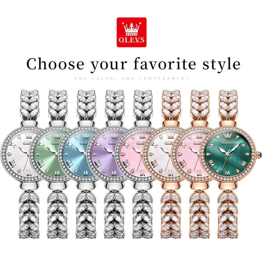 OLEVS 9971 orologio al quarzo per donna scala romana abito elegante orologio da donna moda impermeabile luminoso orologio a mano di lusso originale