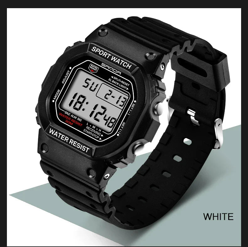 SANDA G Style LED Orologio digitale Unisex Antiurto Impermeabile Orologi sportivi Ragazzo Ragazza Cronometro Orologio elettronico a LED militare