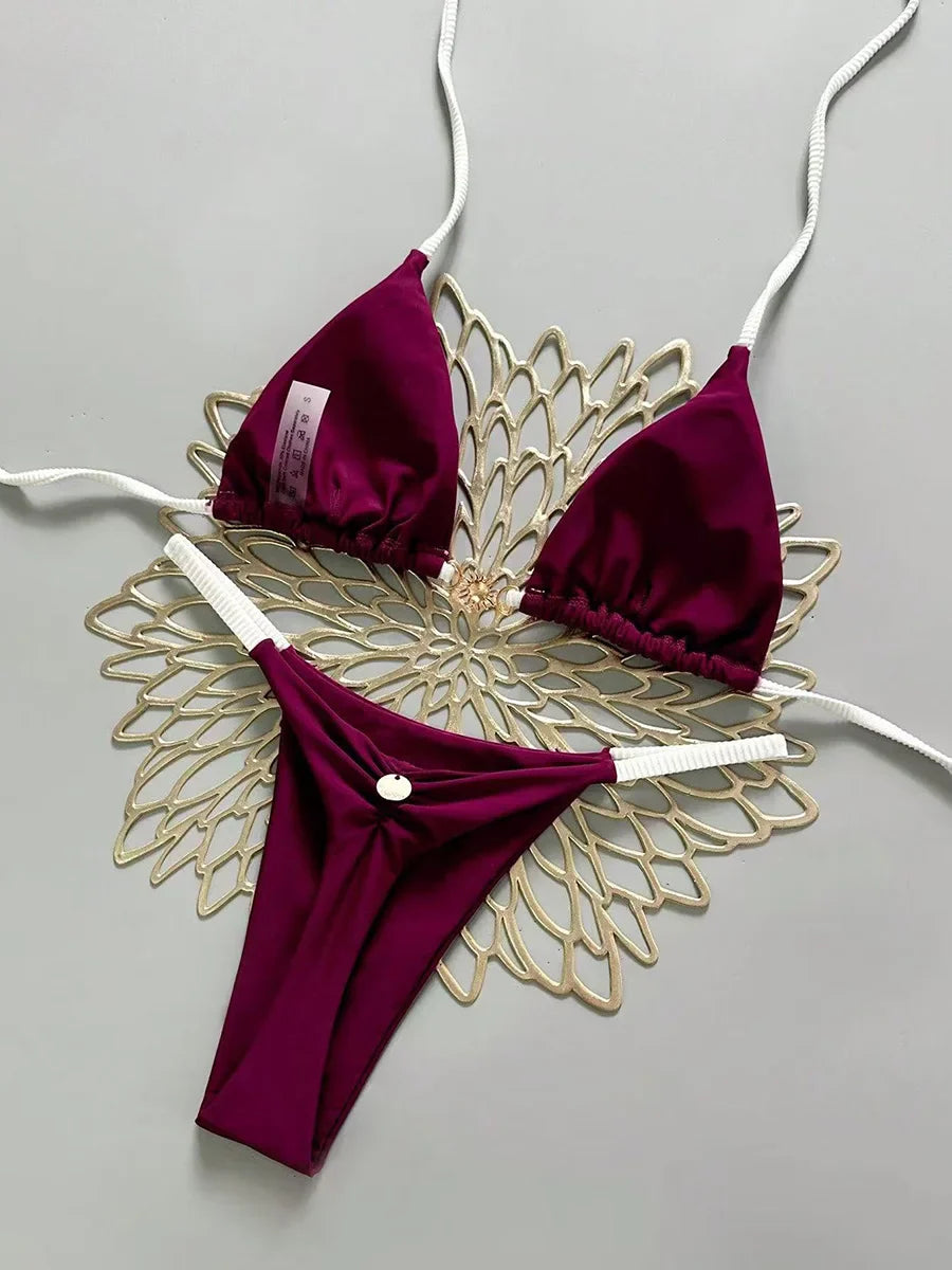 Micro Bikini 2026 Push Up Costumi da bagno donna Costumi da bagno sexy Bikini brasiliano Perizoma Biquini Costume da bagno solido Costumi da bagno estivi