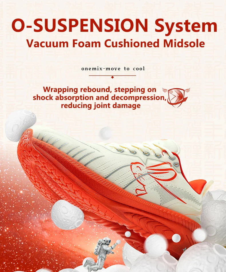 Scarpe da corsa ONEMIX Paraurti rosso riflettente Elite Scarpe sportive con rialzo di altezza per scarpe da ginnastica da passeggio in mesh traspirante per esterni da uomo