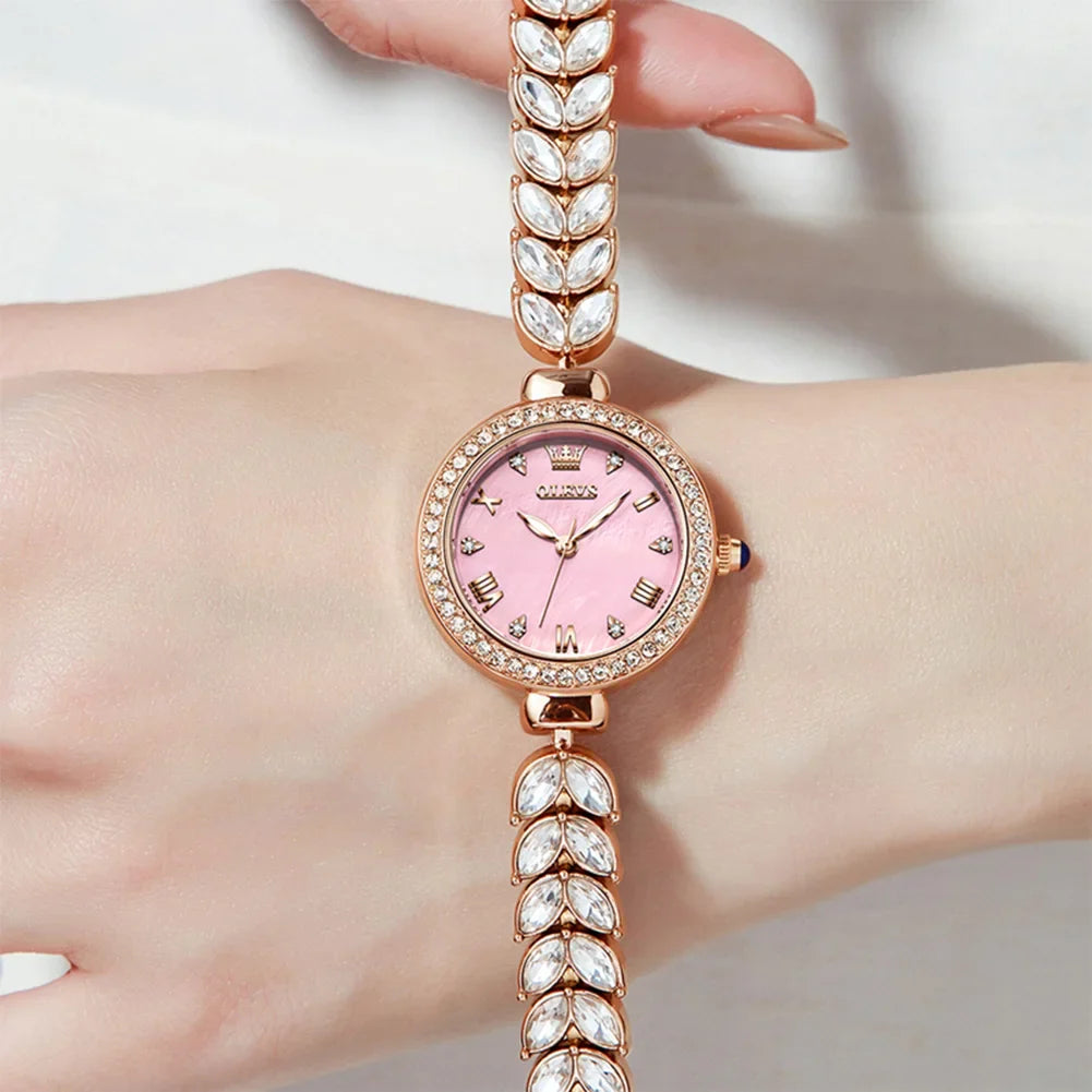 OLEVS 9971 orologio al quarzo per donna scala romana abito elegante orologio da donna moda impermeabile luminoso orologio a mano di lusso originale