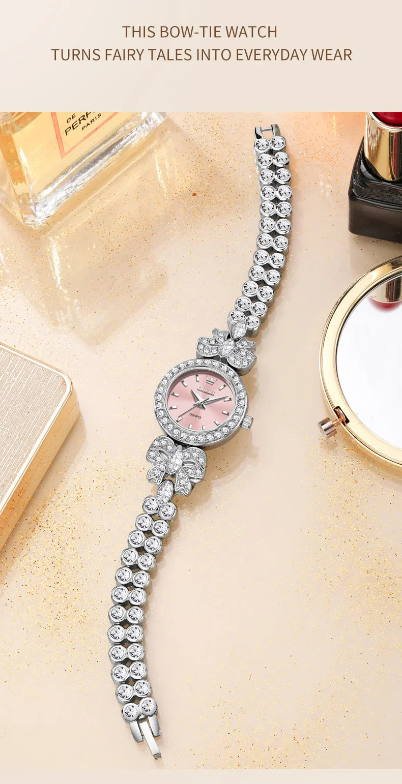 OLEVS 5887 Orologi da donna Elegante orologio al quarzo originale Orologi luminosi impermeabili per regalo donna Cinturino con diamanti Reloj Mujer