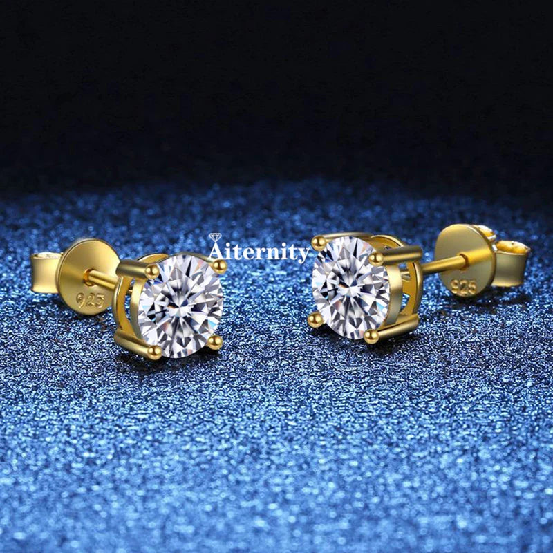2 certificati GRA orecchini a bottone Moissanite Pass Diamond tester Pen For Men Women 925 Silver 18K Plated Wedding Gemstone