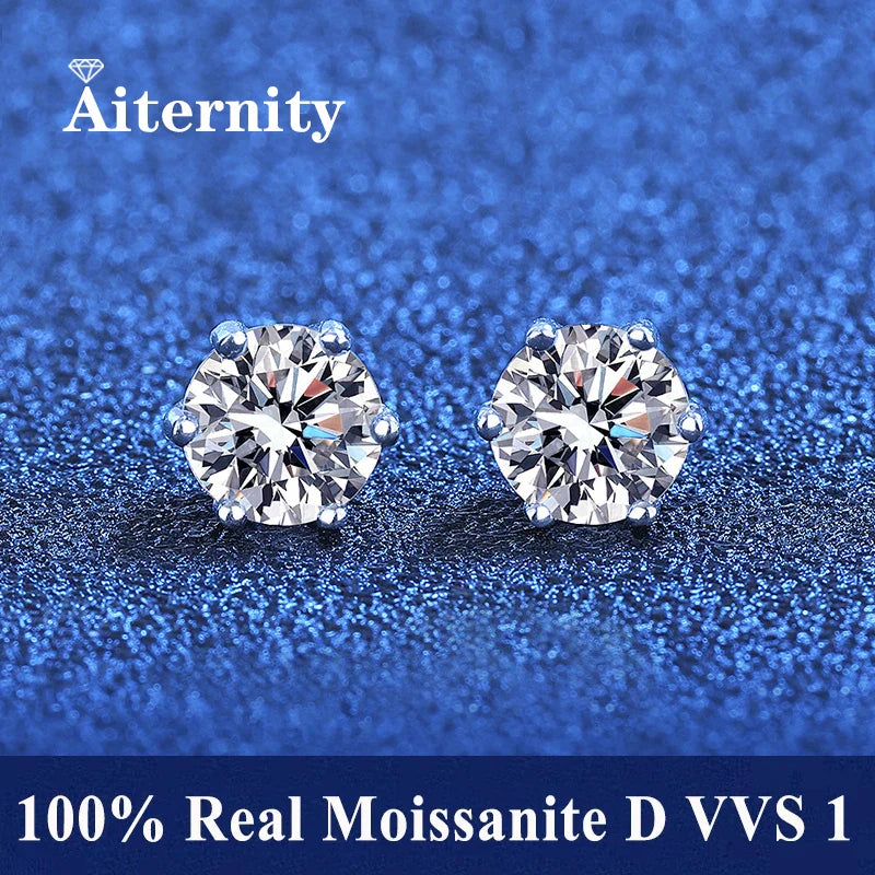 2 certificati GRA orecchini a bottone Moissanite Pass Diamond tester Pen For Men Women 925 Silver 18K Plated Wedding Gemstone