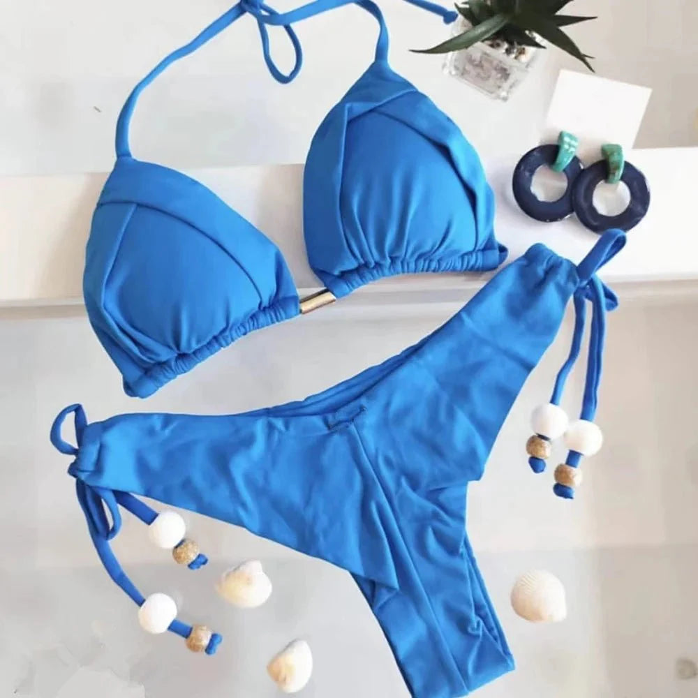 RUOTONGSEPT 2025 Nuovo Sexy Costume da Bagno Triangolare in 13 Colori per Donne, Bikini Brasiliano, Costume Push-Up, Set Bikini da Spiaggia