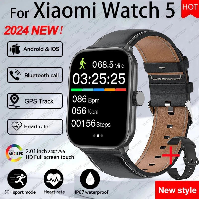 Per Xiaomi Watch 5 Smart Watch da uomo HD AMOLED schermo frequenza cardiaca chiamate Bluetooth localizzazione GPS Smartwatch sportivo impermeabile da donna