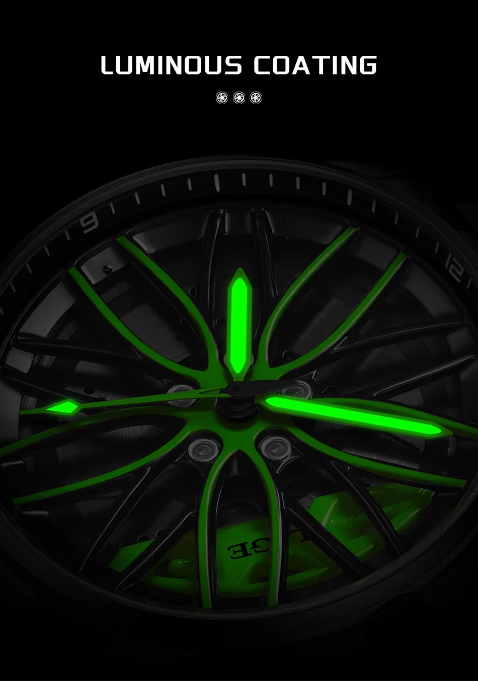 Orologio da Uomo LIGE di Lusso al Quarzo, Sportivo, Impermeabile, in Acciaio Inossidabile, Luminoso, con Quadrante a Forma di Ruota d'Auto, Elegante Orologio da Uomo per Affari