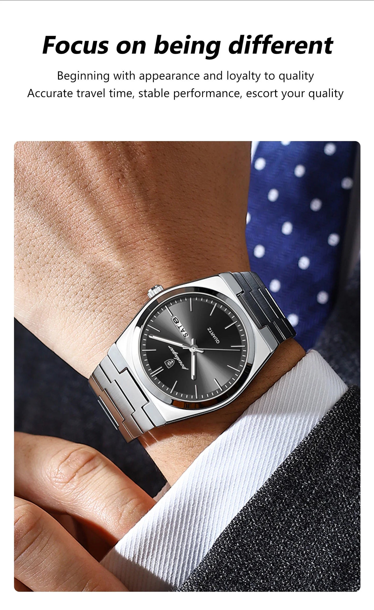 POEDAGAR Orologio da polso al quarzo da uomo di lusso Impermeabile luminoso Data Settimana Orologio da uomo Orologi da uomo d'affari in acciaio inossidabile