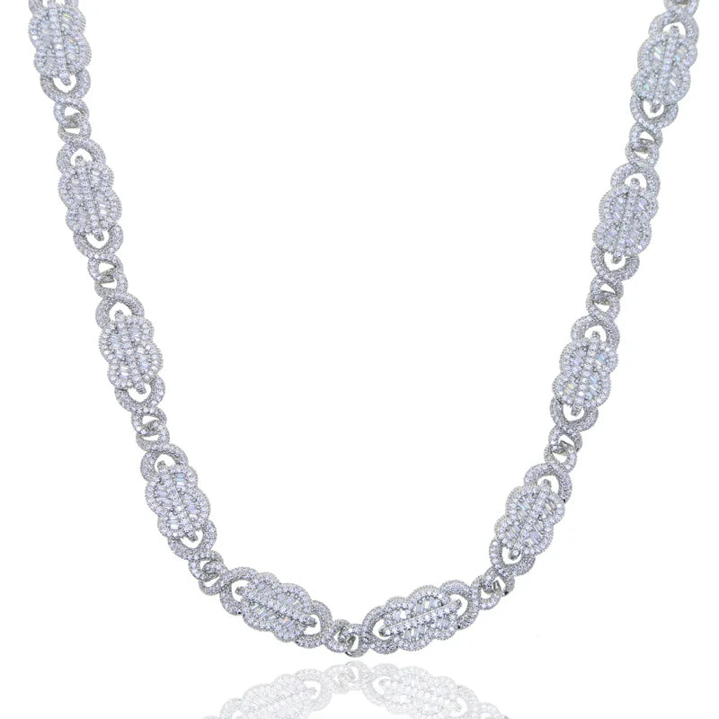 Set Gioielli Hip Hop da Uomo/Ragazzo Iced Out Bling 2026 Nuovo Design: Collana e Bracciale con Catena Cuban Link a Moneta Infinita/Dollaro
