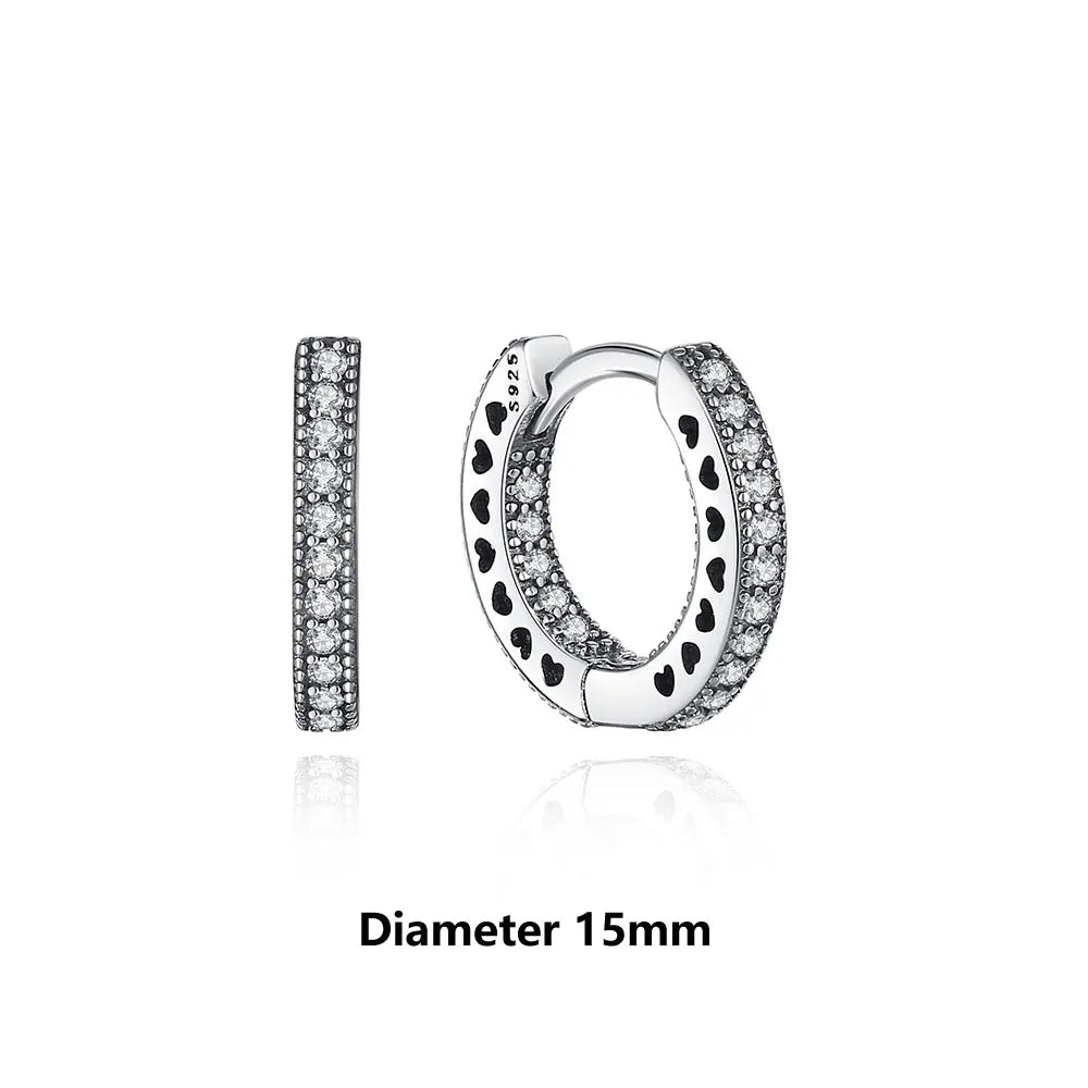 Orecchini Originali in Argento Sterling 925, Modello 2026, a Perno e a Cerchio con Cristalli, per Donna, in Oro Rosa, con Corona, Cuore, Infinito, Ape, Gioielli