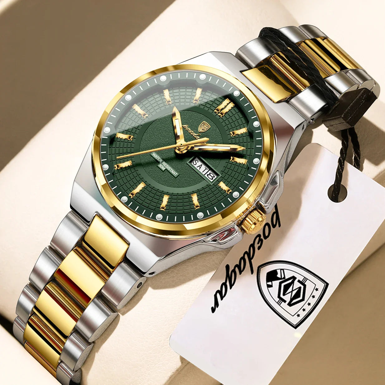 Orologio da Donna POEDAGAR Elegante con Data e Giorno della Settimana, Movimento al Quarzo, Acciaio Inossidabile, Luminoso e Impermeabile