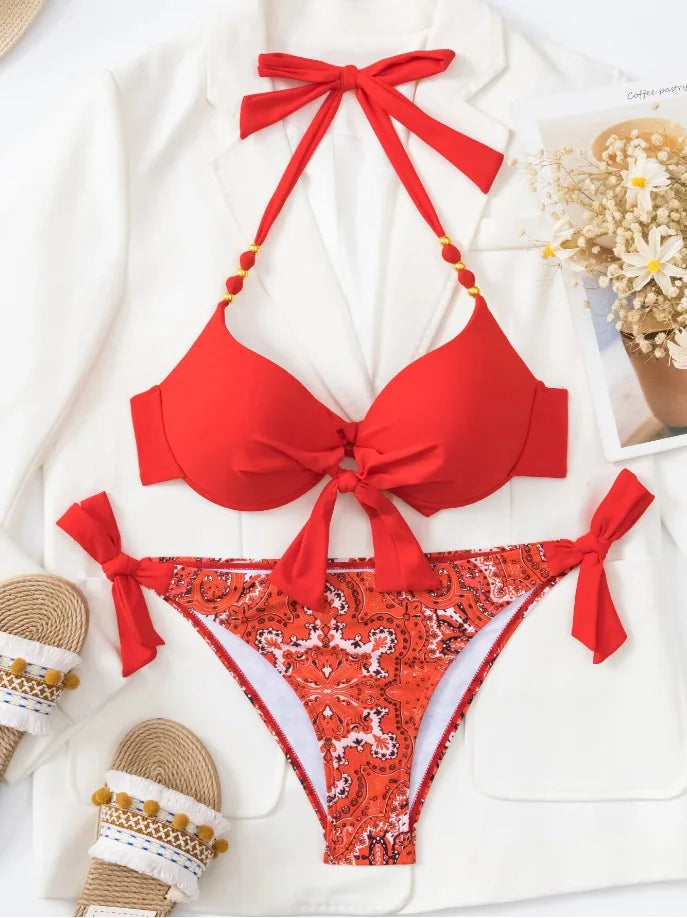 Sexy Push Up Bikini 2024 Costume da bagno donna Due pezzi Costumi da bagno Perizoma femminile Bikini Set Nuoto per costumi da bagno Biquini brasiliano