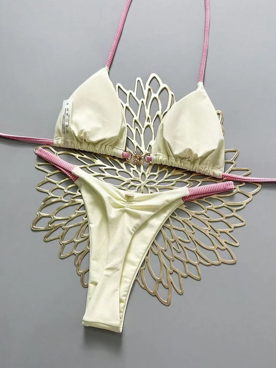 Micro Bikini 2026 Push Up Costumi da bagno donna Costumi da bagno sexy Bikini brasiliano Perizoma Biquini Costume da bagno solido Costumi da bagno estivi