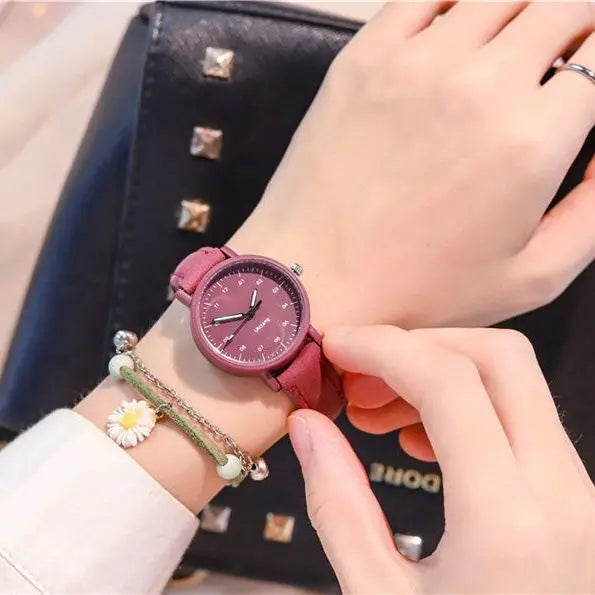 YIKAZE orologio da donna cinturino in pelle PU orologi al quarzo da donna orologio da polso da donna con quadrante rotondo impermeabile orologio da polso da donna