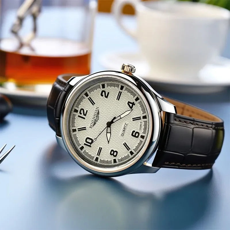 Orologio da polso da uomo delle migliori marche Orologio da uomo impermeabile da lavoro di lusso per uomo Orologio al quarzo Orologi da uomo in pelle reloj + scatola regalo da uomo