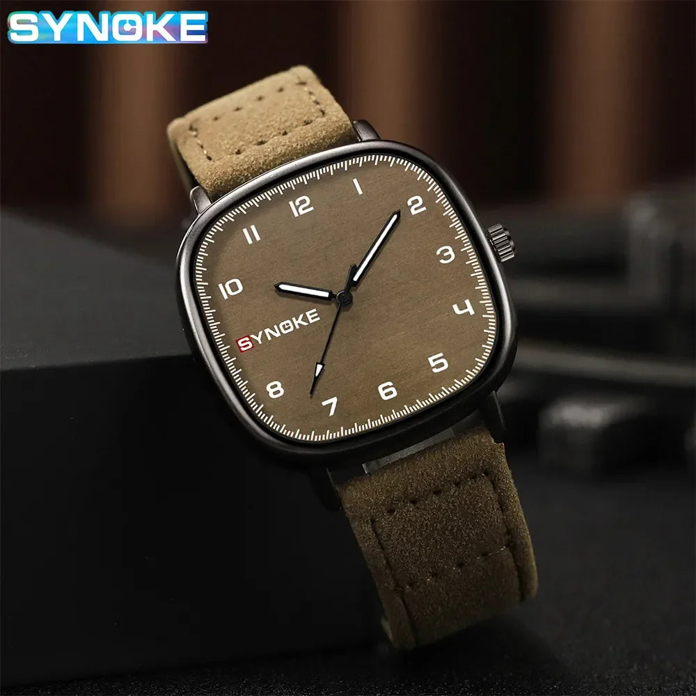 SYNOKE orologio al quarzo da uomo Fashion Simple Business Belt orologio al quarzo per uomo orologio da polso per studenti sport Non meccanico