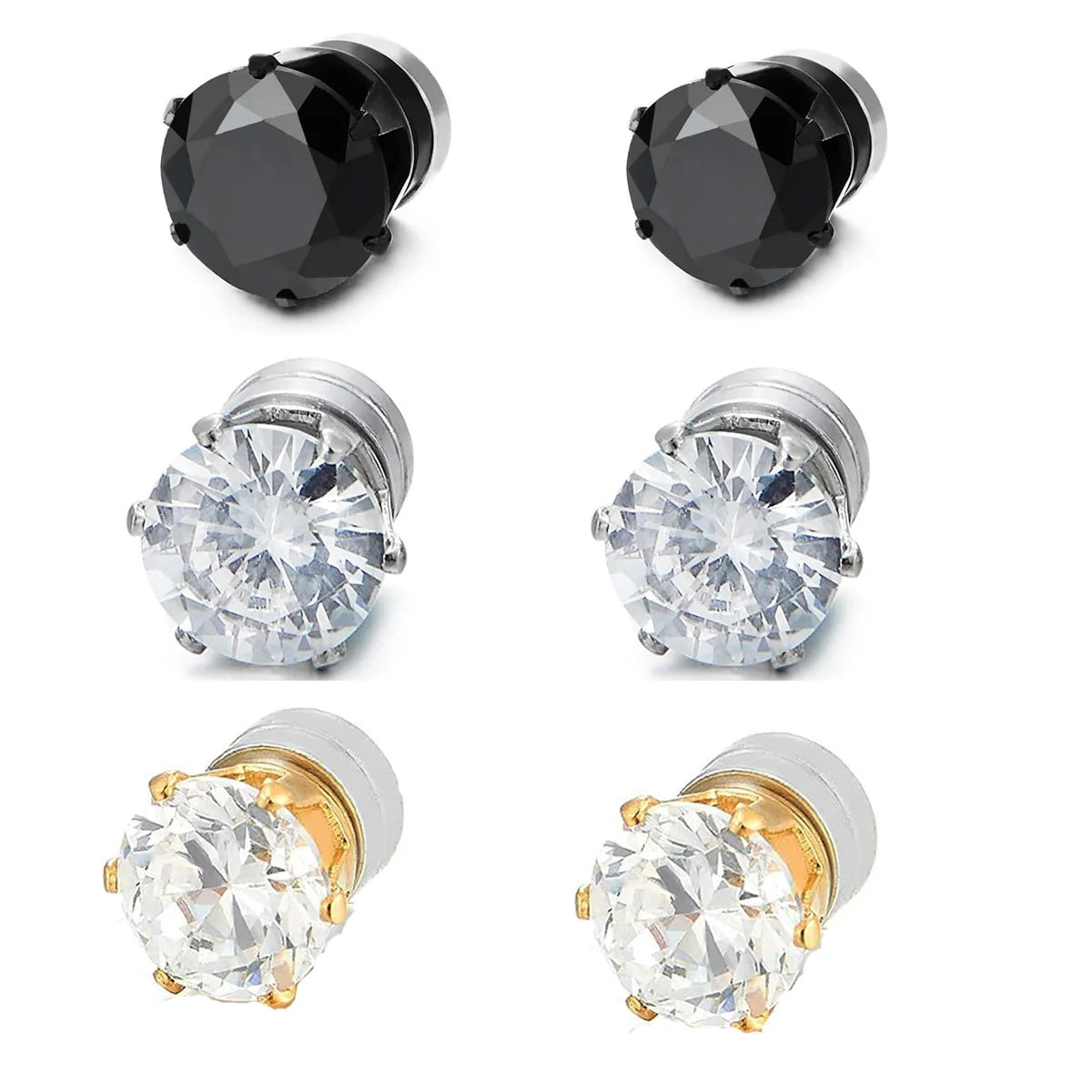 1 paio di orecchini a clip con orecchio magnetico forte in cristallo per uomo donna orecchini con magnete zircone rotondo punk regalo di gioielli non penetranti