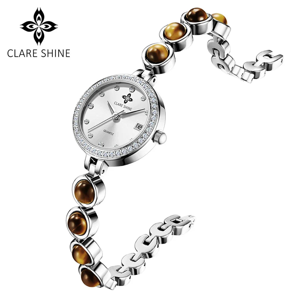 Orologio da donna CLARE SHINE Brand 7708, elegante orologio al quarzo di lusso, impermeabile, con datario, collezione Stellar Eyes.