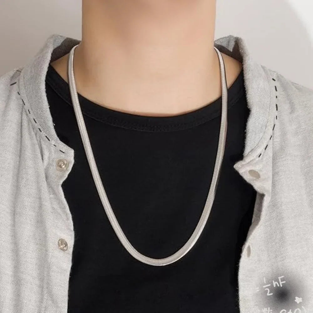 Collana lunga a catena a serpente di moda Uomo Donna Catene a maglie color oro in acciaio inossidabile Set di gioielli punk di base all'ingrosso