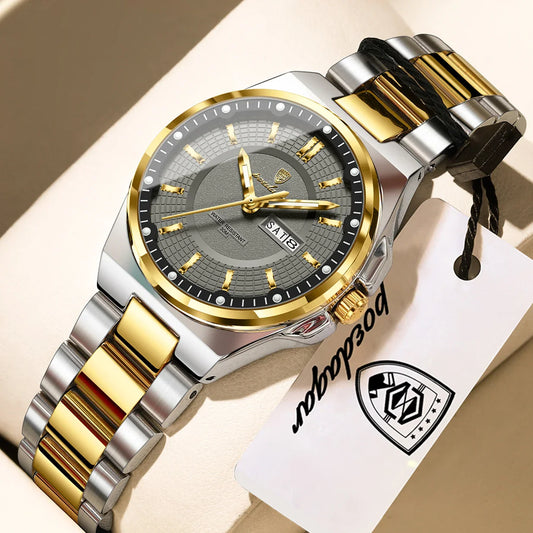 Orologio da Donna POEDAGAR Elegante con Data e Giorno della Settimana, Movimento al Quarzo, Acciaio Inossidabile, Luminoso e Impermeabile