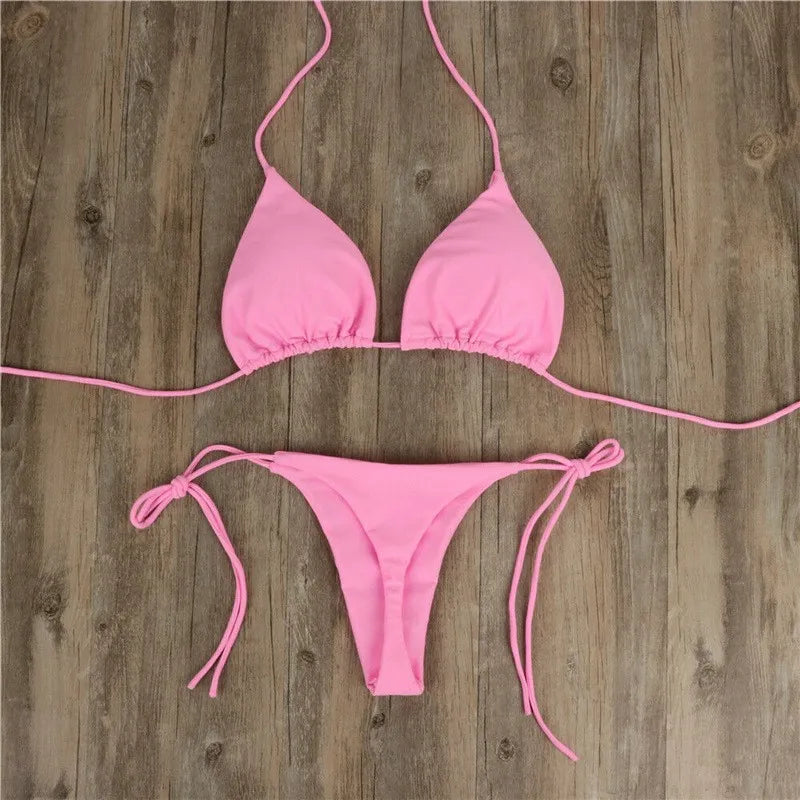 Costume da Bagno Estivo da Donna, Set Bikini Sexy con Reggiseno Imbottito Push-up e Perizoma, Due Pezzi, Abbigliamento da Spiaggia, Costume da Bagno Femminile Sexy