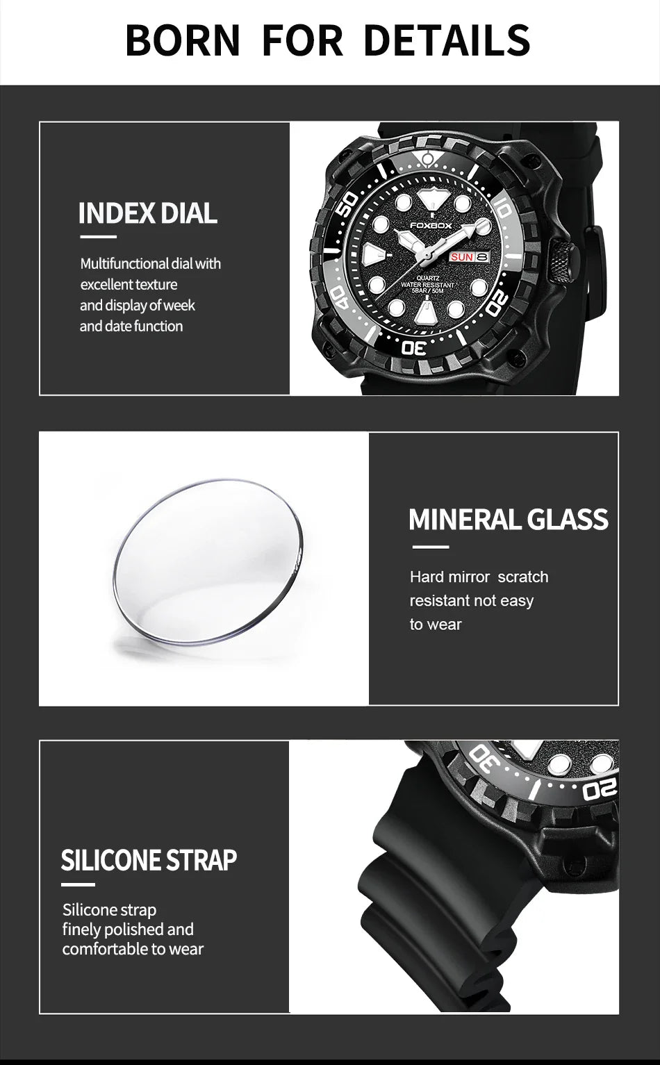 Orologio da uomo LIGE 2026 alla moda, orologio sportivo di lusso con quadrante grande, impermeabile, luminoso, al quarzo, con datario, per uomo, marca Foxbox
