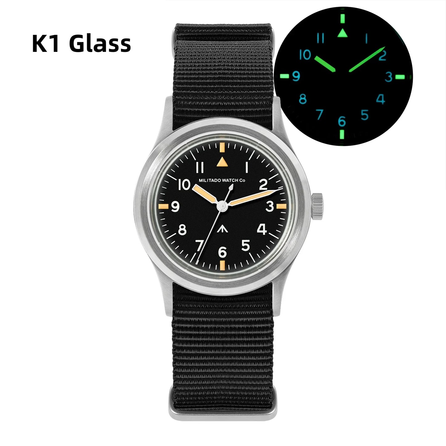 Militado ML14 36mm Orologio VH31 Sweep Secondo Movimento al quarzo Orologio Cristallo di zaffiro Super luminoso BGW9 C3 100m Orologi impermeabili