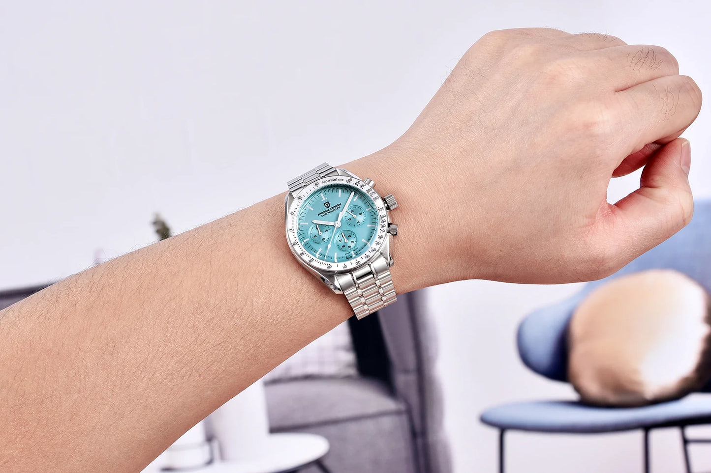 PAGANI DESIGN 500 Orologio da Uomo di Lusso con Cronografo Sportivo, Quadrante Tondo, Vetro Zaffiro AR, Movimento Giapponese, Acciaio 316L, Luminoso