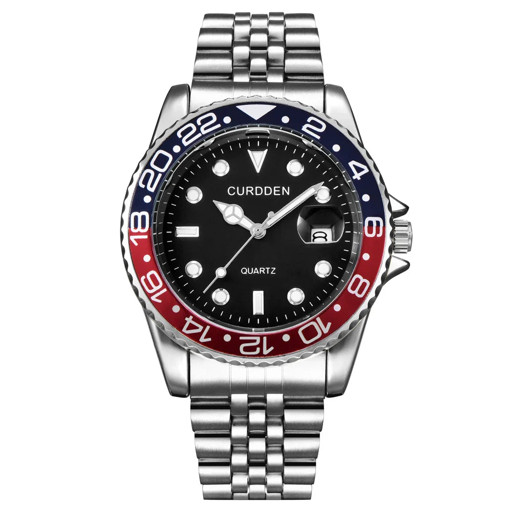 Orologi di marca CURDDEN dal design originale per uomo Orologio al quarzo con data dorata in acciaio inossidabile pieno di moda Erkek Kol Satleri Relogio