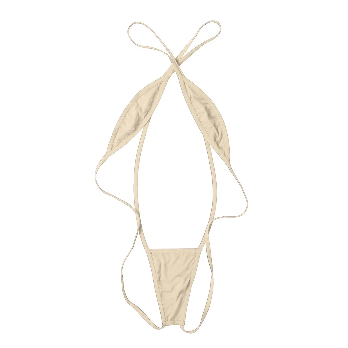 Mini micro bikini Tanga costume da bagno donna bikini set lingerie con spalline incrociate costumi da bagno senza schienale da donna