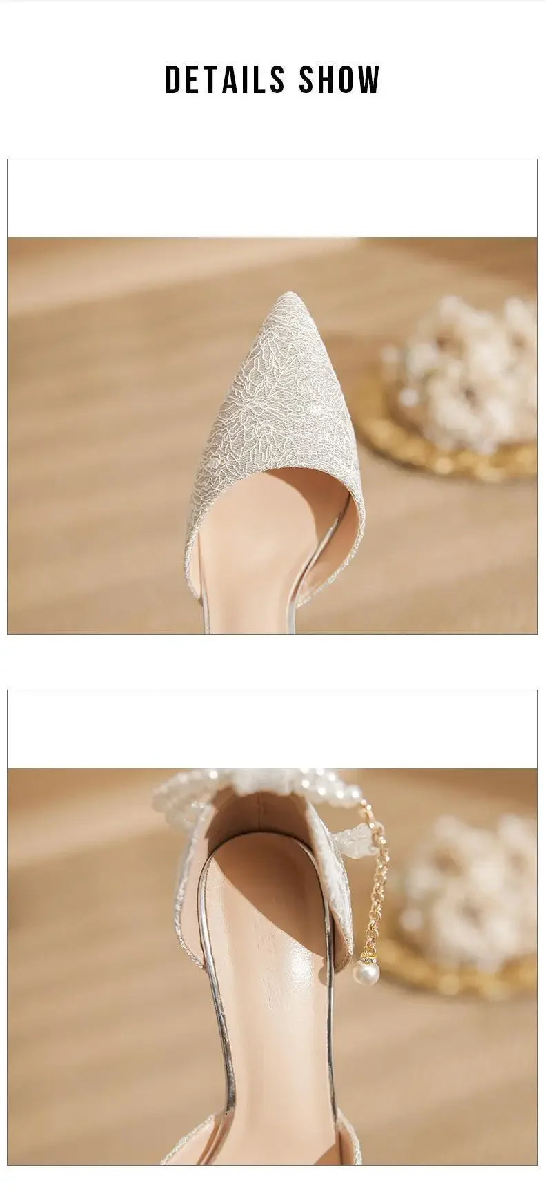 Size 31-43 Women High Heels Stiletto Heel Summer Lace Mesh Sweet Gold Silver Wedding Shoes