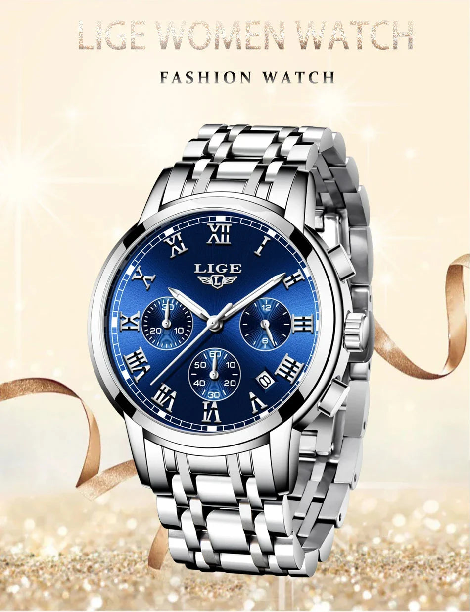 LIGE 2024 nuove donne di moda orologi da donna top brand di lusso creativo bracciale da donna in acciaio orologi orologio impermeabile al quarzo femminile