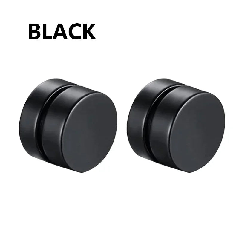 3 paia di orecchini a clip magnetici resistenti in cristallo per uomini e donne Orecchini con magnete zircone rotondo punk Gioielli non penetranti