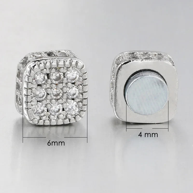 Orecchini finti Ice Out per uomo donna Forte magnete magnetico in acciaio inossidabile non penetrante Accessori per gioielli di moda Hip Hop Rock