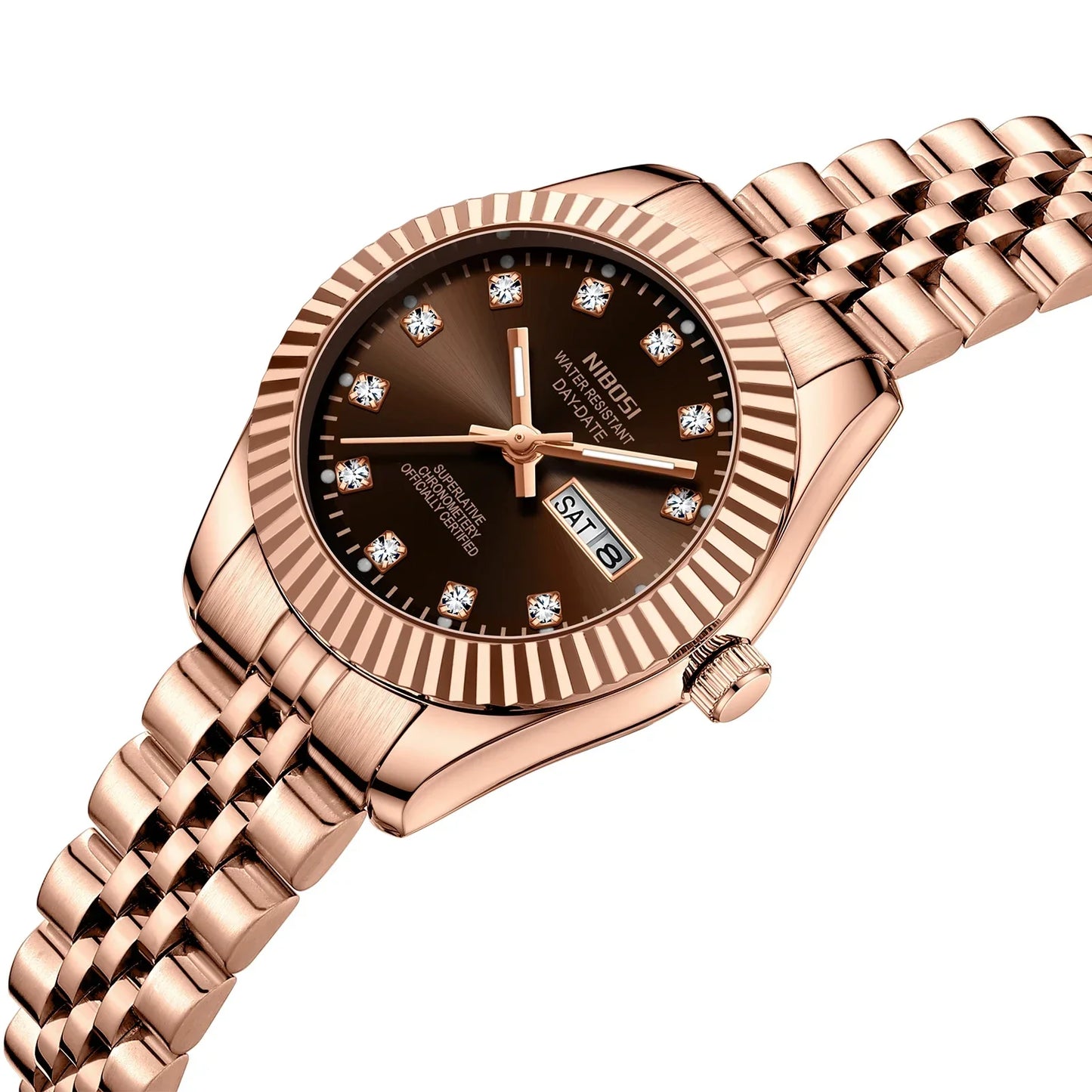 NIBOSI Orologi da donna con diamanti Orologio da donna casual di moda di lusso delle migliori marche Orologio da donna con data settimanale automatica impermeabile Reloj