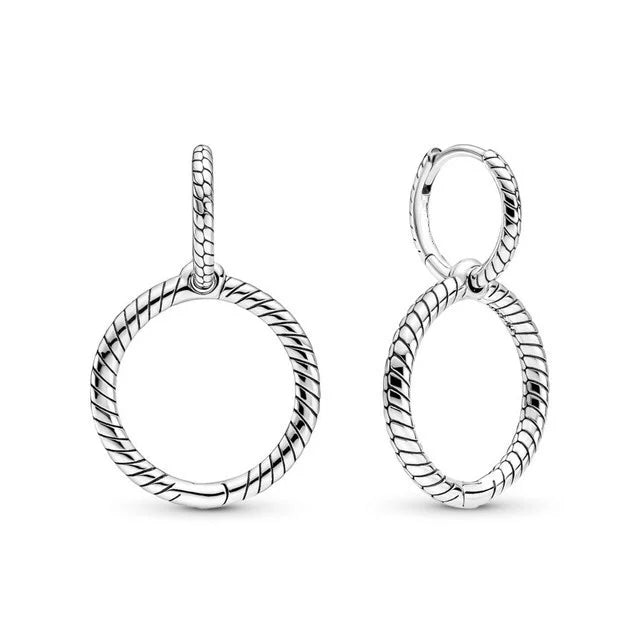 Orecchini in Argento Puro 925 con Zirconi a Forma di Cuore, Stella, Luna e Cerchio, Gioielli per Donne, Regalo per Compleanno, Festa della Mamma, Accessori