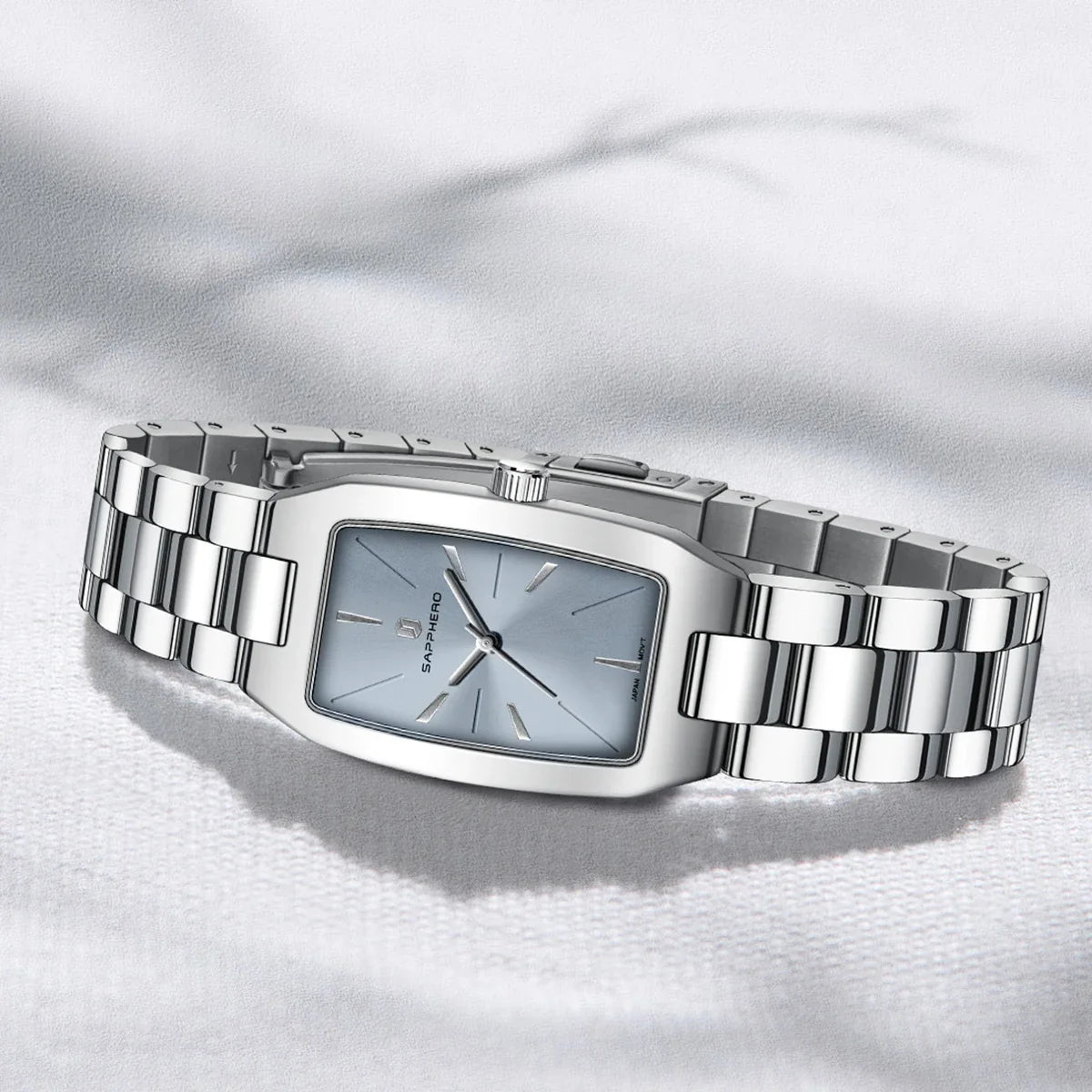 SAPPHEROLuxury Orologio da donna Cinturino in acciaio inossidabile Orologio impermeabile Quadrante ultrasottile Orologio da donna semplice alla moda Orologio accurato