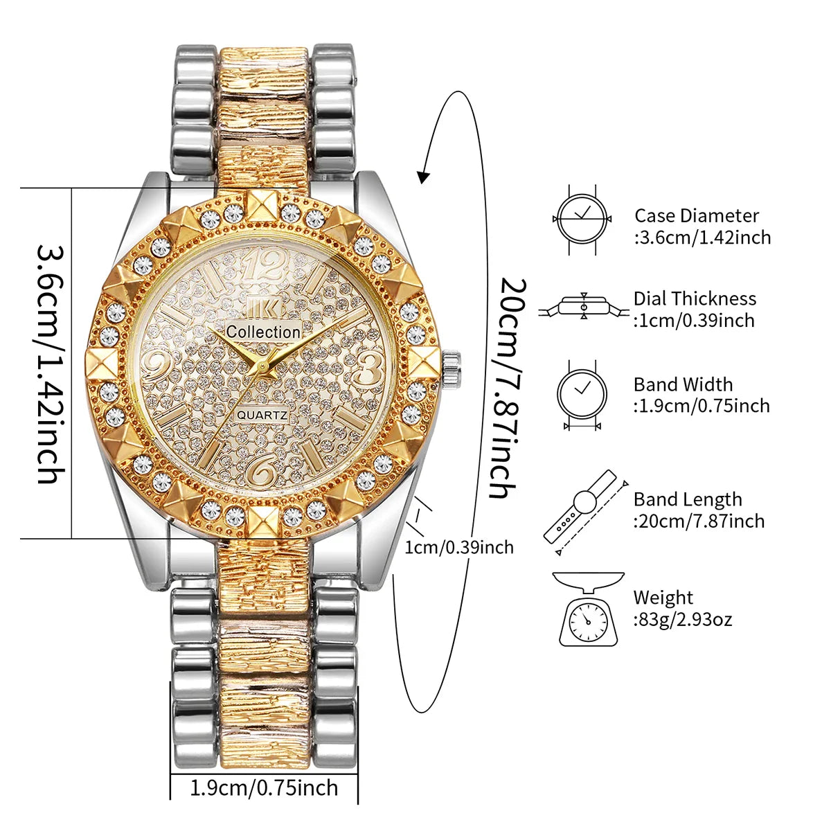 Orologi da donna con diamanti di lusso Orologio da polso al quarzo da donna con quadrante arabo alla moda Reloj Mujer Orologio da ragazza regalo (senza scatola)