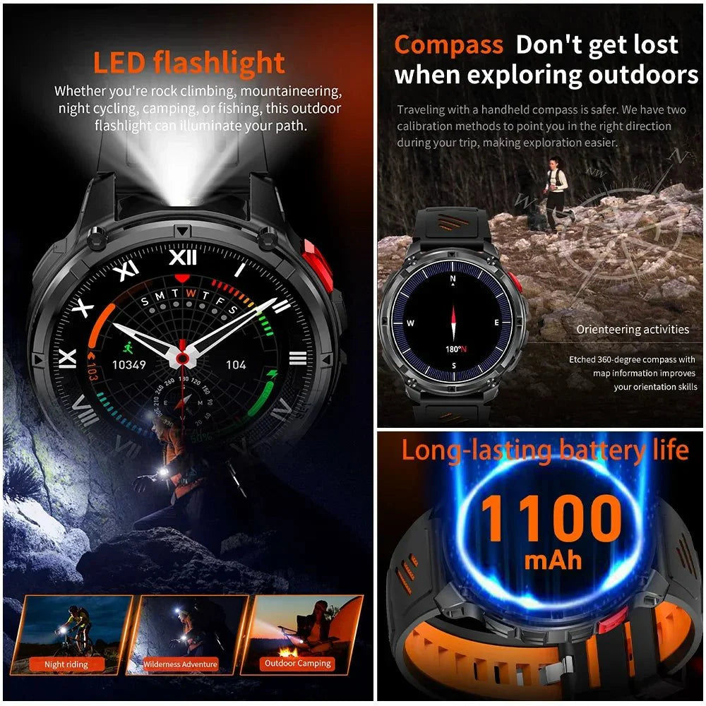 Nuovo T-Rex3 Ultra 1100mAh Batteria Smart Watch GPS Track Bussola IP69K Impermeabile Sport tracker All'aperto Militare Smartwatch