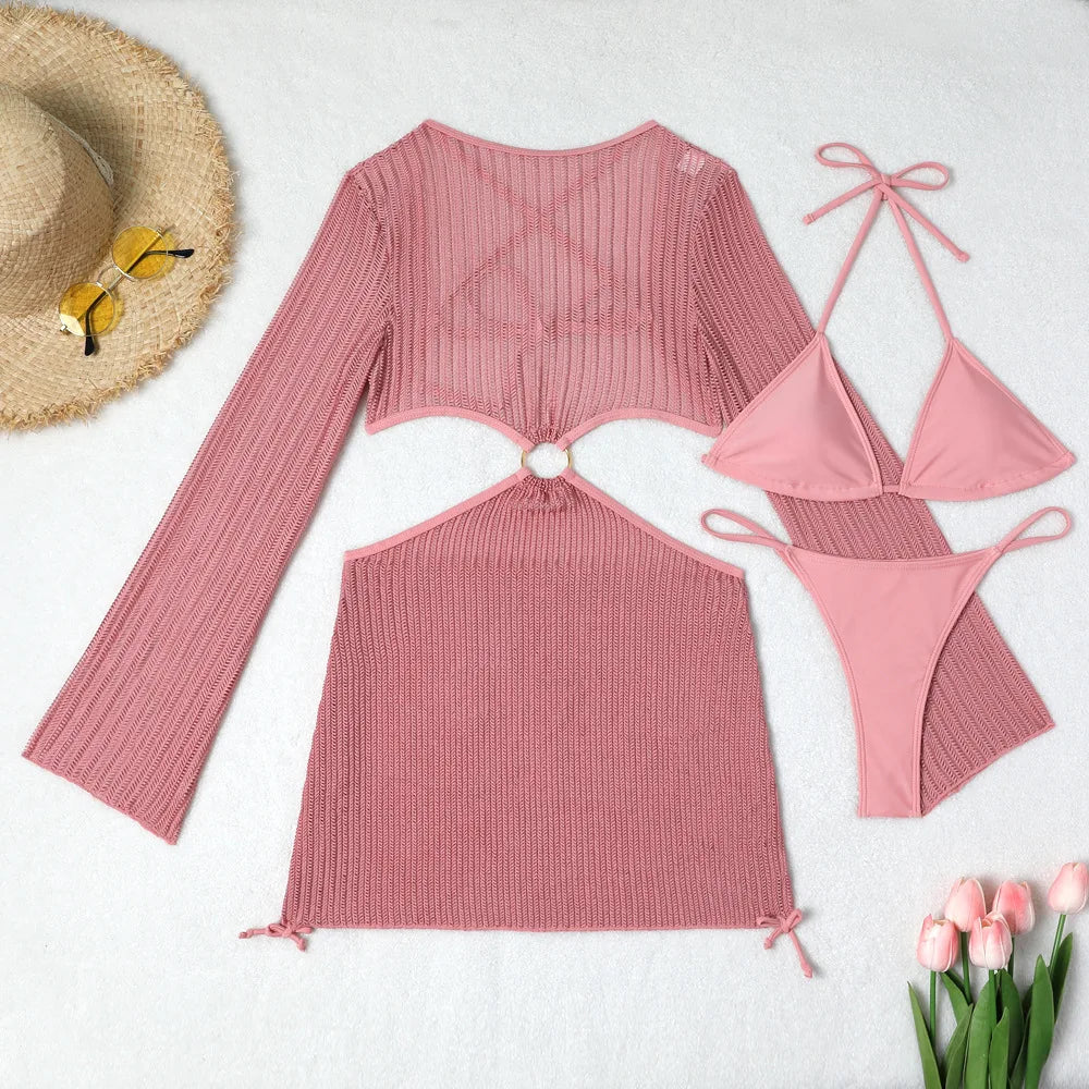 2026 Bikini sexy Costumi da bagno femminili Costumi da bagno a tre pezzi da donna Costumi da bagno da spiaggia Costumi da bagno Bikini brasiliano Set Bagnante da piscina
