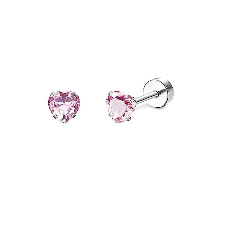 2 pz/set In Acciaio Inox Cuore Luna Earbone Della Vite Della Vite Della Sfera Orecchini con perno per Le Donne di Modo Dell'orecchio Trago Cartilagine Body Piercing