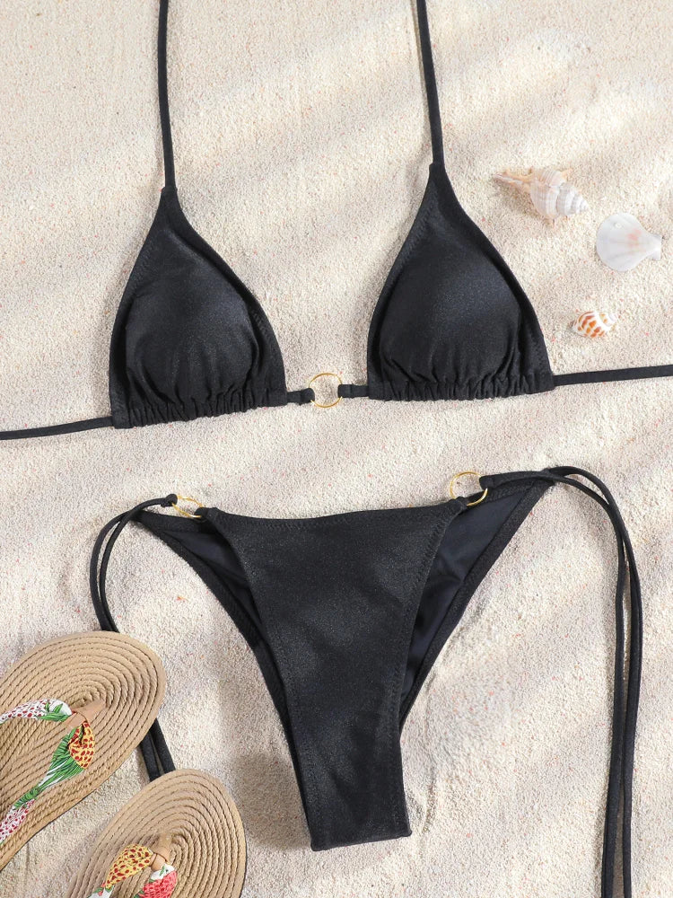 Miyouj Nuovi Bikini Stampati Costumi da bagno Donna Costume da bagno sexy Fasciatura Bikini Set 2024 Beachwear String Costumi da bagno Micro Biquinis
