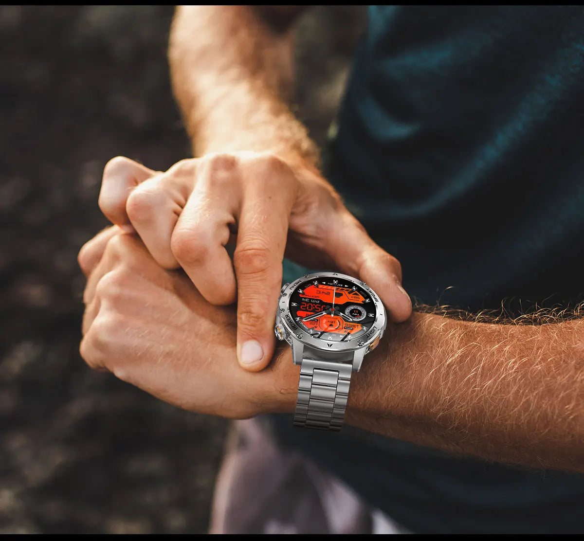 2025 Uomini Schermo AMOLED da 1,7 pollici Astuto Della Vigilanza 1000mAh Batteria Frequenza Cardiaca Chiamata Bluetooth NFC GPS Tracker Sport Fitness Orologi Nuovo