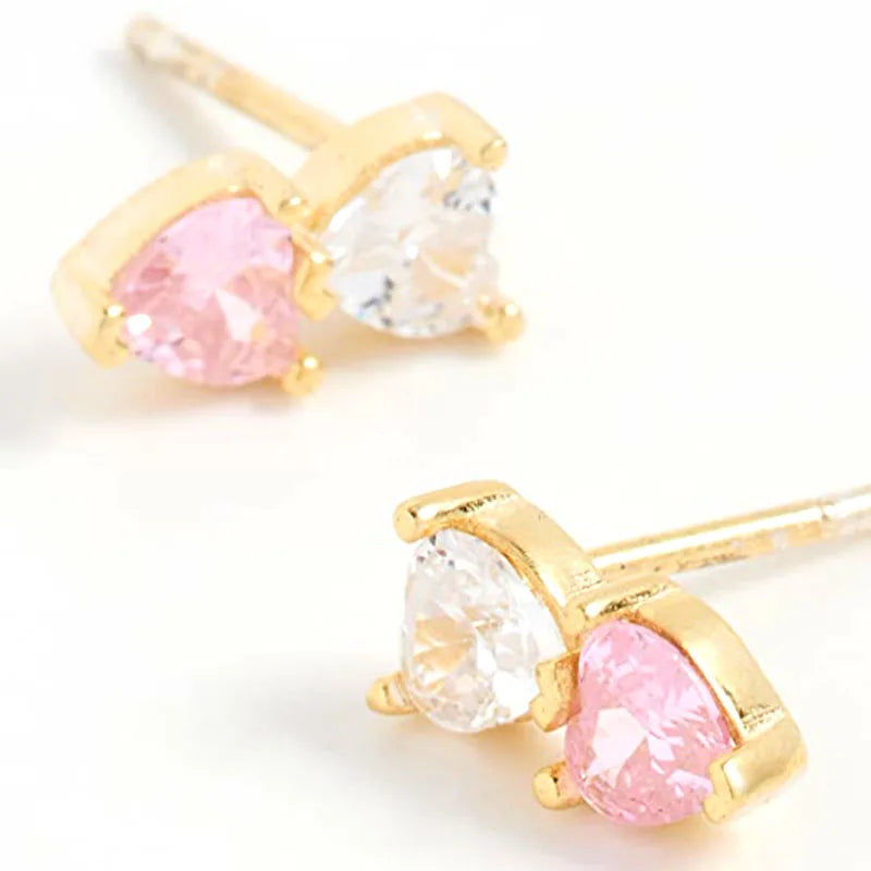 Lussuosa geometria 925 orecchio in argento sterling Ago rosa serie zircone orecchini a cerchio pendenti dolce moda regali di gioielli da sposa