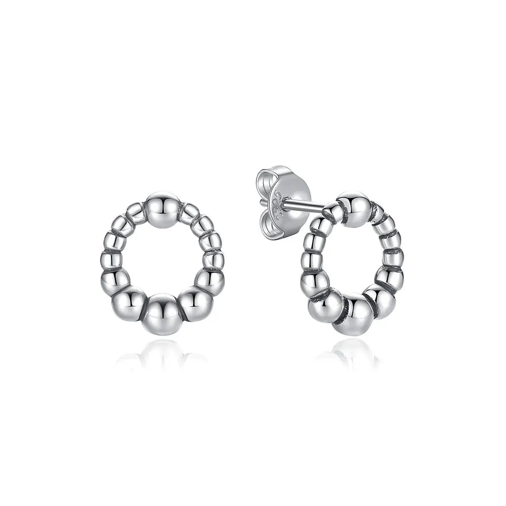 Orecchini Originali in Argento Sterling 925, Modello 2026, a Perno e a Cerchio con Cristalli, per Donna, in Oro Rosa, con Corona, Cuore, Infinito, Ape, Gioielli