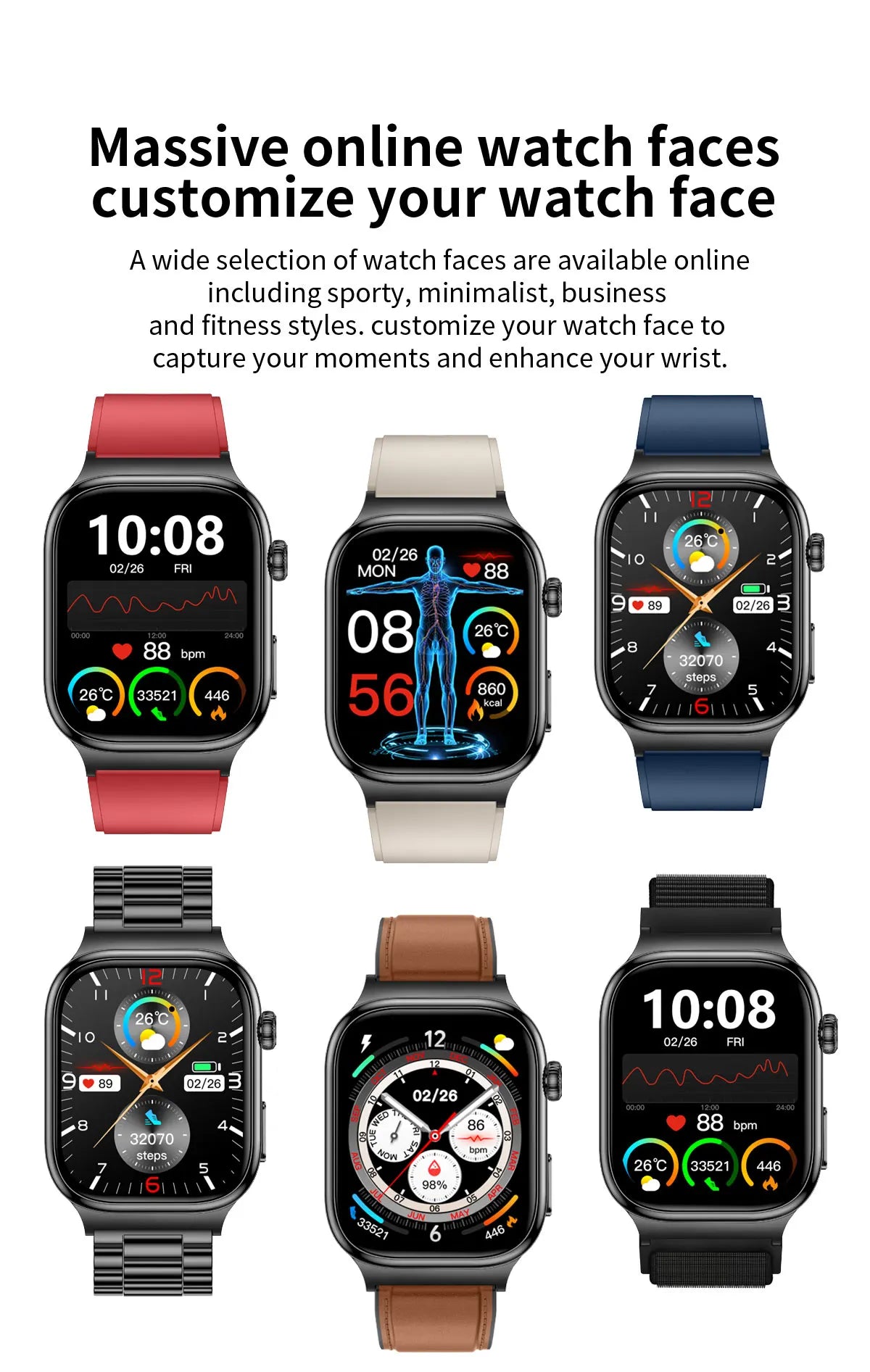2026 Nuovo Misurazione Accurata Salute Smart Watch ECG + PPG Acido Urico Pressione Sanguigna Lipidi Nel Sangue Chiamata BT Smartwatch Per Le Donne Degli Uomini