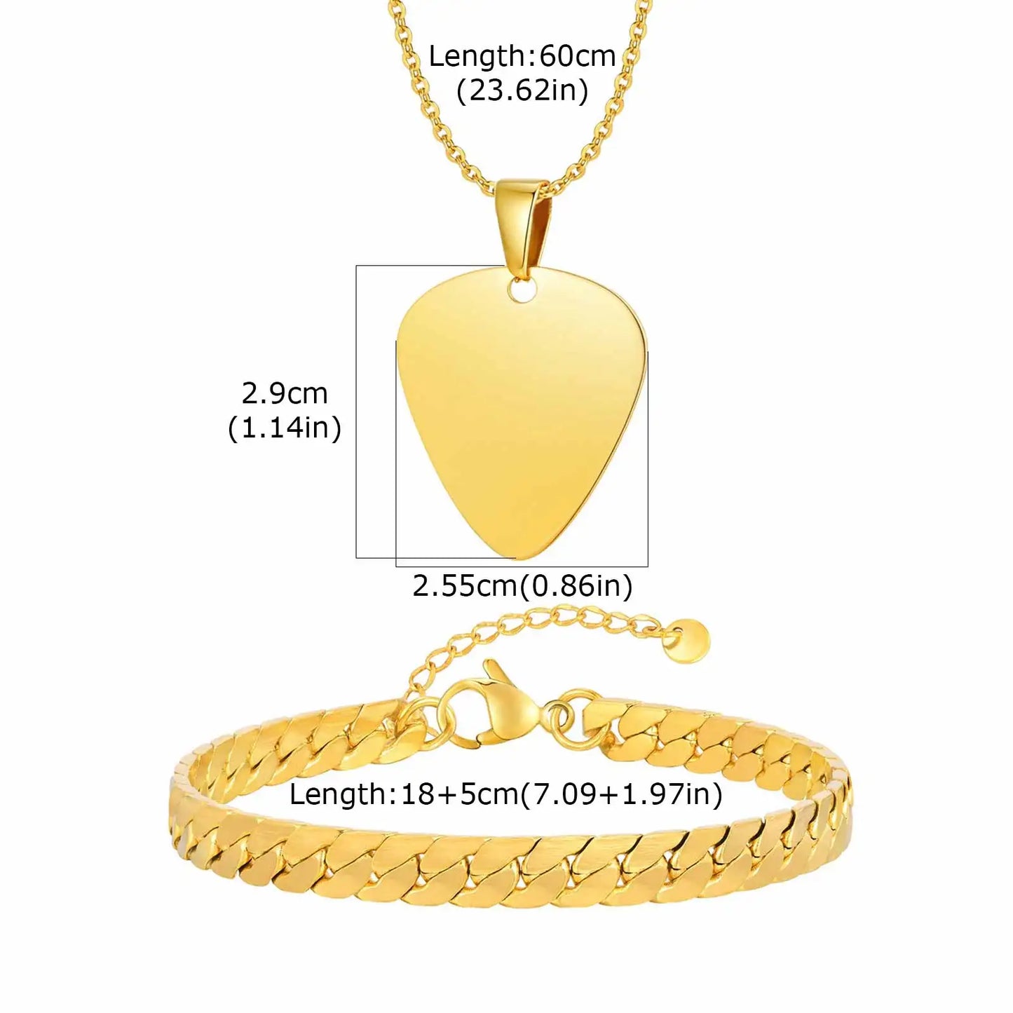 Vnox Set di 2 Pezzi Collana con Ciondolo e Bracciale da Uomo, Set di Gioielli in Acciaio Inossidabile Colore Nero Oro Argento, Regali di Gioielleria alla Moda