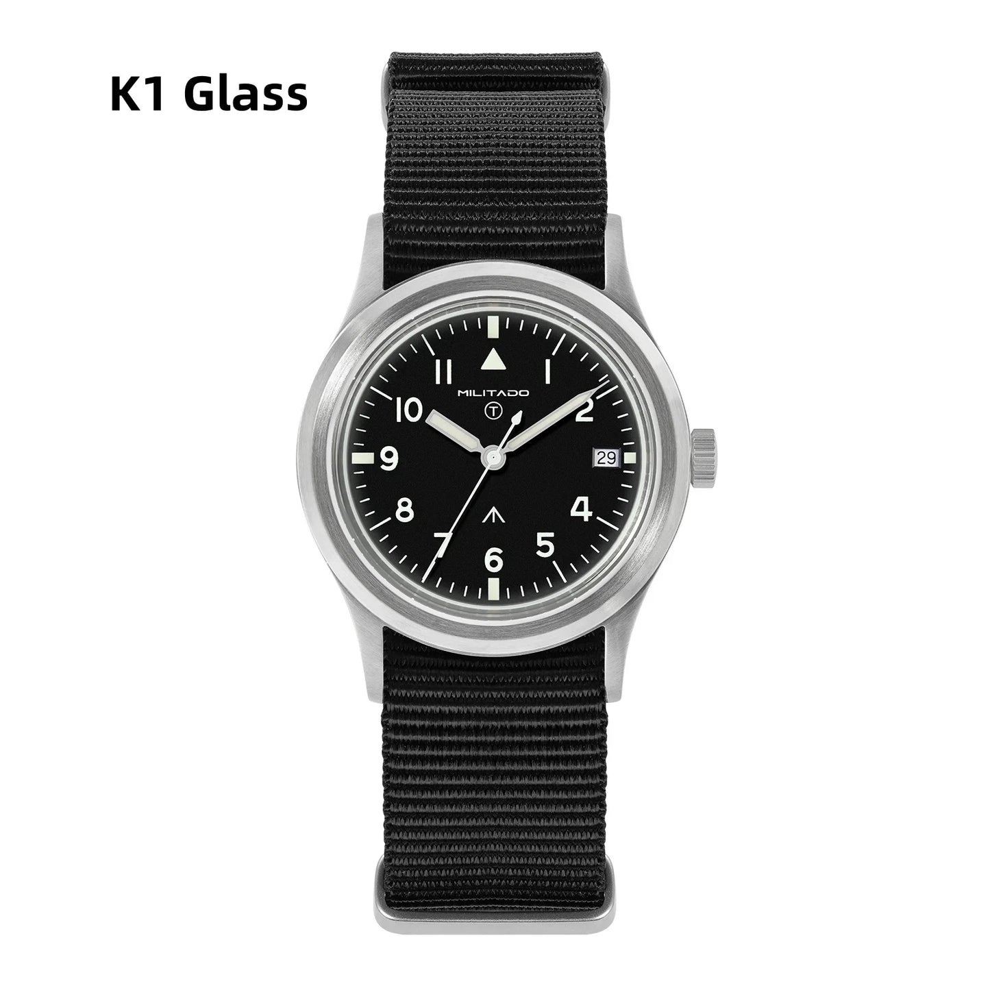Militado ML14 36mm Orologio VH31 Sweep Secondo Movimento al quarzo Orologio Cristallo di zaffiro Super luminoso BGW9 C3 100m Orologi impermeabili