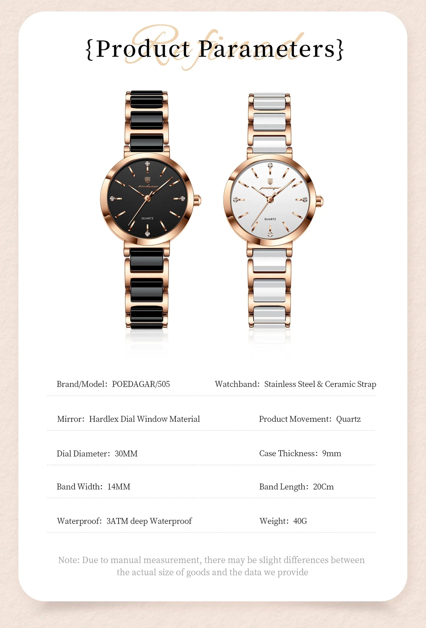 Orologio di lusso POEDAGAR Top Diamond per donna, orologio al quarzo da donna di alta qualità, impermeabile, in acciaio inossidabile, con scatola.